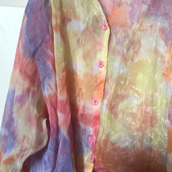 Unif Watercolor Cold Shoulder Blouse - Picture 3 of 4